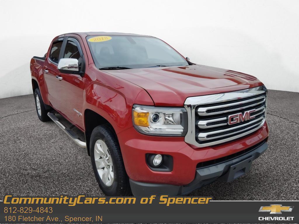 Red Quartz Tintcoat 2018 GMC Canyon SLE Crew Cab 4WD Pickup Truck Four-Wheel Drive 8-Speed Automatic