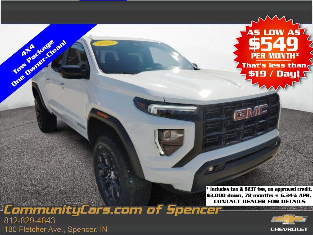 Summit White 2023 GMC Canyon Elevation Crew Cab 4WD Pickup Truck Four-Wheel Drive 8-Speed Automatic
