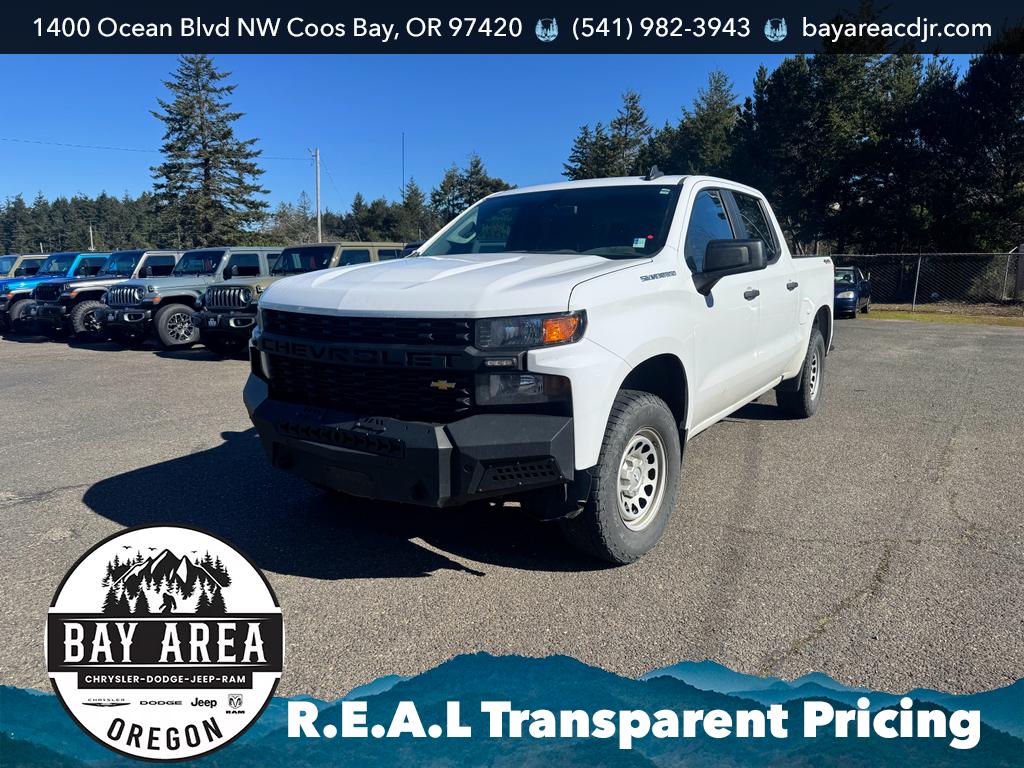 Summit White 2019 Chevrolet Silverado 1500 Work Truck Crew Cab 4WD Pickup Truck Four-Wheel Drive 6-Speed Automatic