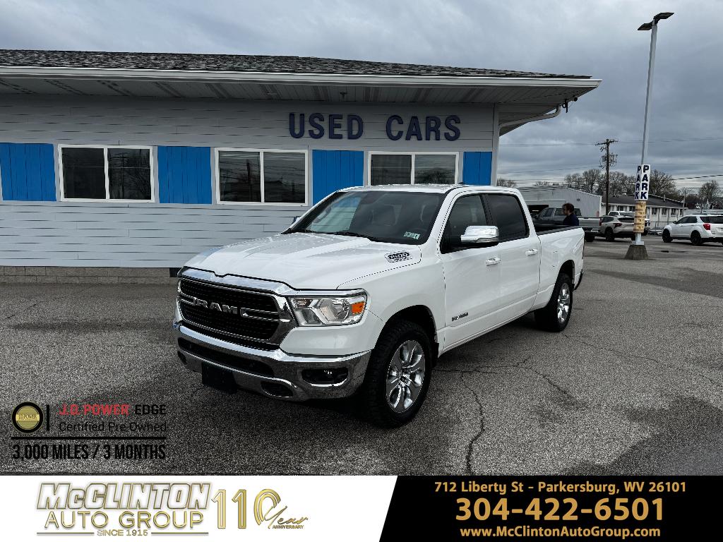 Bright White 2021 RAM 1500 Big Horn Crew Cab 4WD Pickup Truck Four-Wheel Drive 8-Speed Automatic