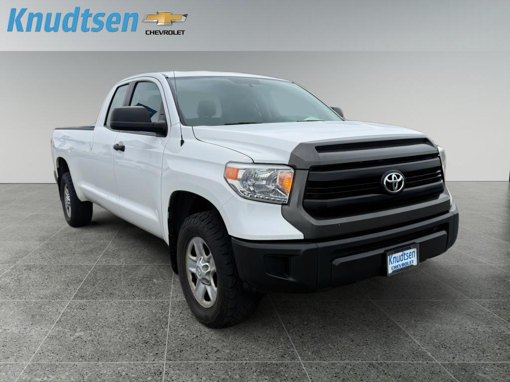 Super White 2014 Toyota Tundra SR Double Cab 5.7L 4WD LB Pickup Truck Four-Wheel Drive 6-Speed Automatic
