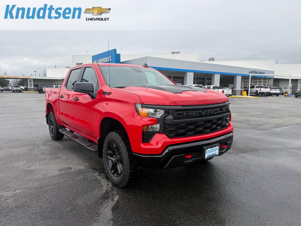 Red Hot 2026 Chevrolet Silverado 1500 Custom Trail Boss Crew Cab 4WD Pickup Truck Four-Wheel Drive 8-Speed Automatic