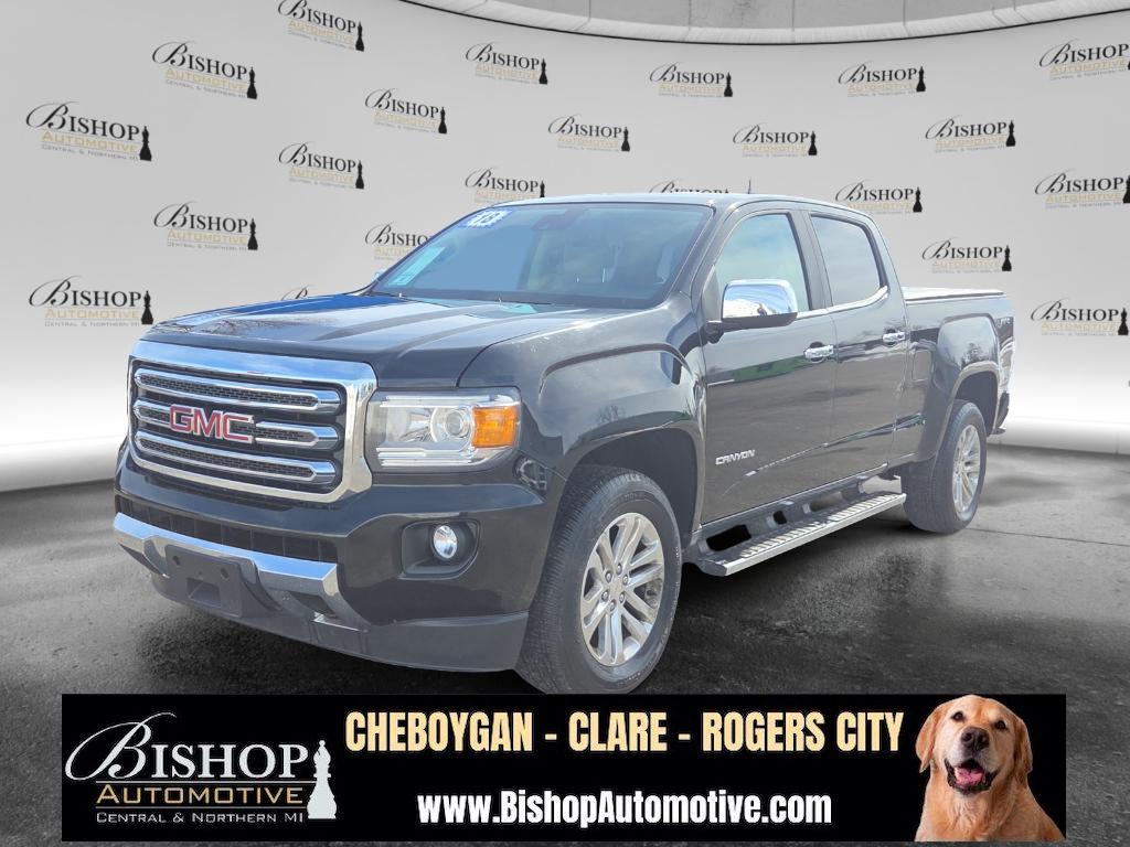 Onyx Black 2018 GMC Canyon SLT Crew Cab 4WD Pickup Truck Four-Wheel Drive 8-Speed Automatic