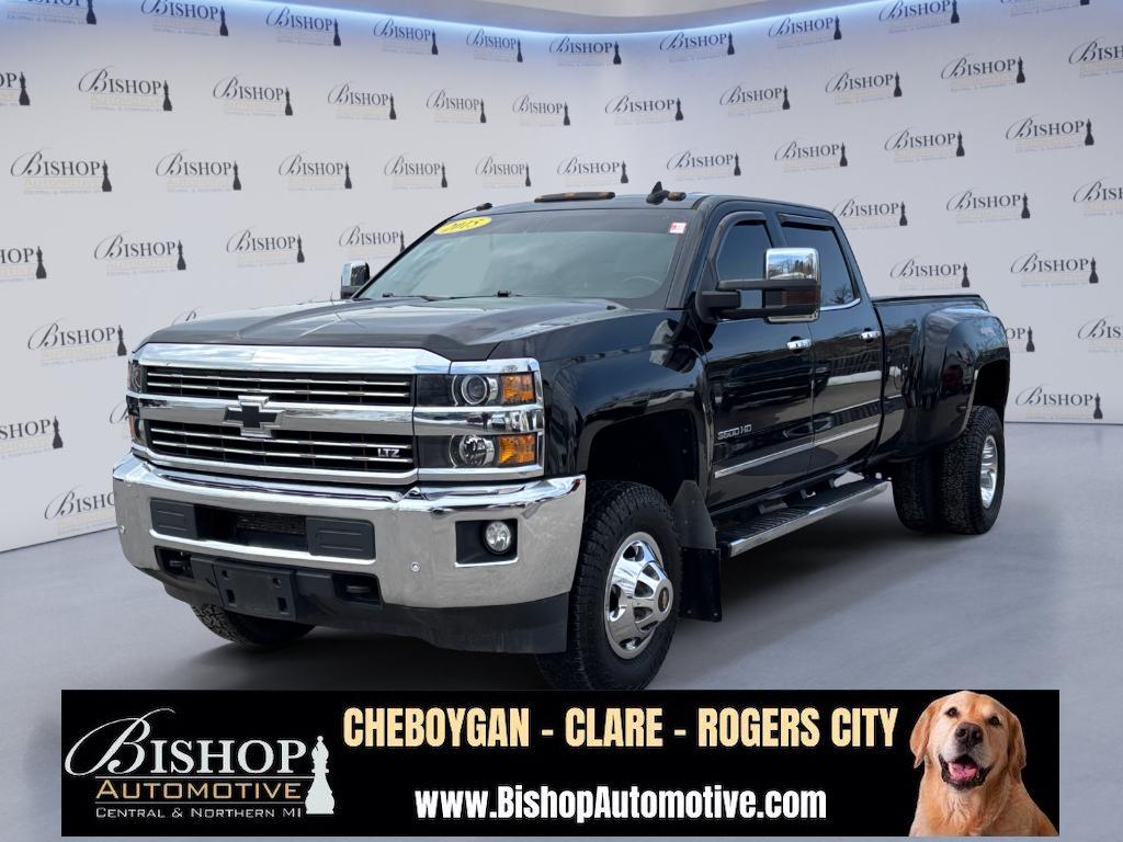 Black 2015 Chevrolet Silverado 3500HD LTZ Crew Cab 4WD Pickup Truck Four-Wheel Drive 6-Speed Automatic
