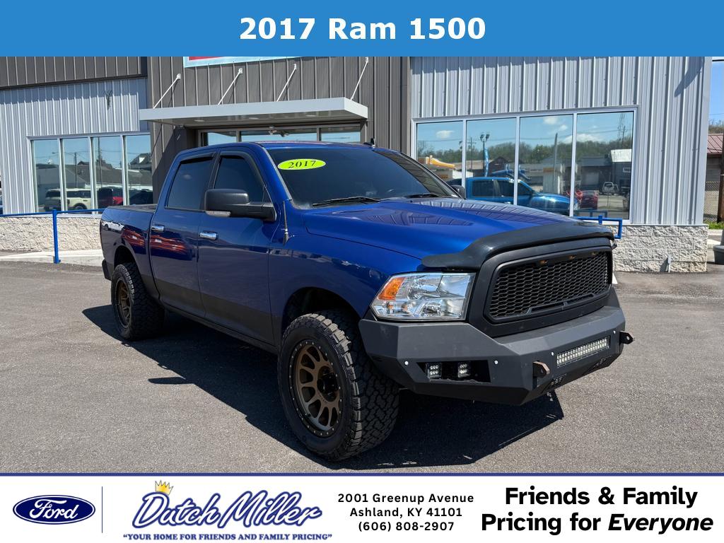 Blue Streak Pearlcoat 2017 RAM 1500 Big Horn Crew Cab 4WD Pickup Truck Four-Wheel Drive 8-Speed Automatic