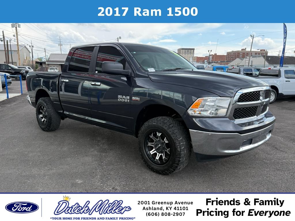 Gray (Maximum Steel Metallic Clearcoat) 2017 RAM 1500 SLT Crew Cab 4WD Pickup Truck Four-Wheel Drive 8-Speed Automatic