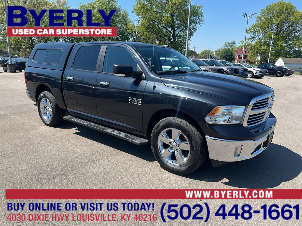 Gray (Maximum Steel Metallic Clearcoat) 2018 RAM 1500 Big Horn Crew Cab 4WD Pickup Truck Four-Wheel Drive 8-Speed Automatic