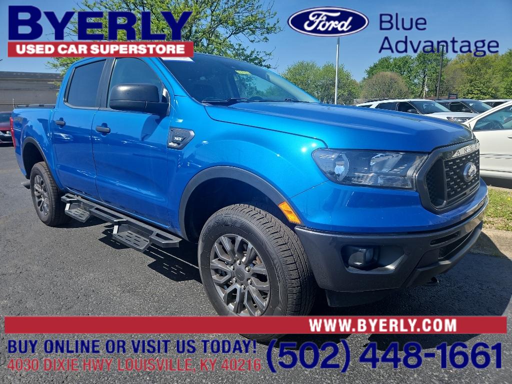 Velocity Blue Metallic 2022 Ford Ranger XLT SuperCrew 4WD Pickup Truck Four-Wheel Drive Automatic