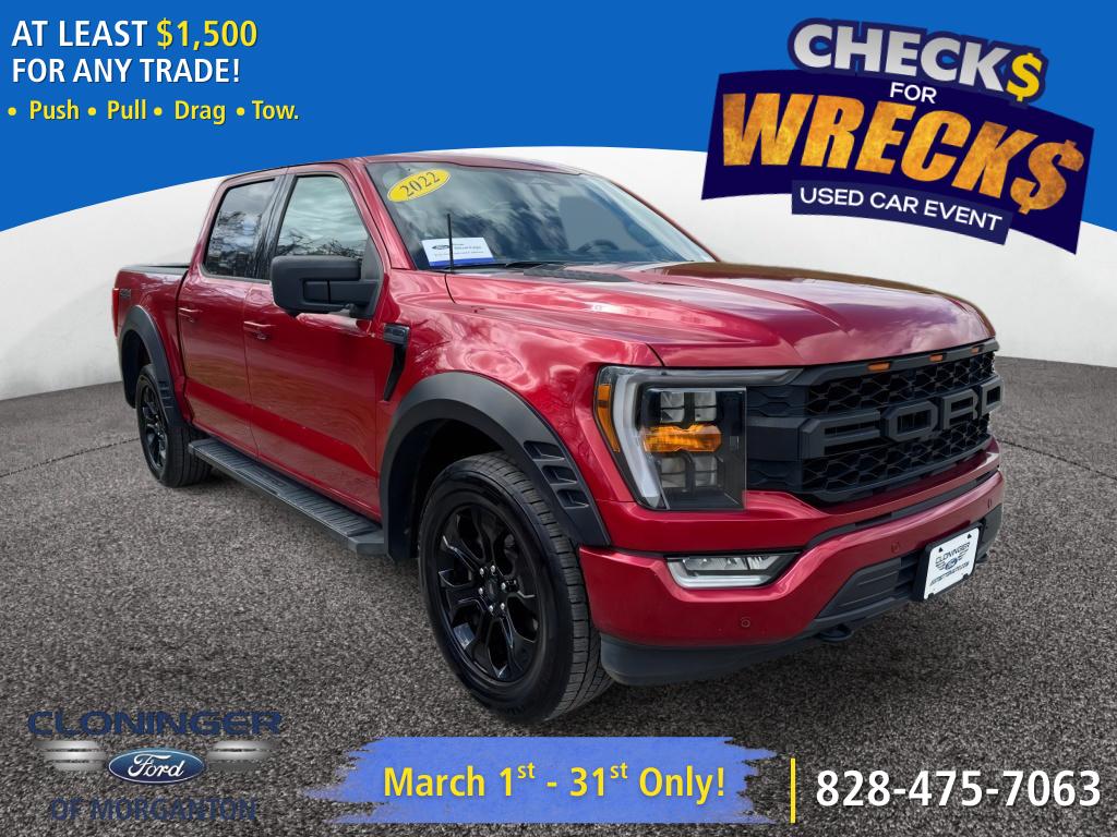 Rapid Red Metallic Tinted Clearcoat 2022 Ford F-150 XLT SuperCrew 4WD Pickup Truck Four-Wheel Drive Automatic